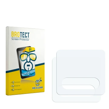 Parte frontal de un envase de producto con el logotipo de la marca BROTECT. Al lado está el protector de pantalla correspondie