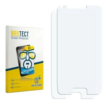 Parte frontal de un envase de producto con el logotipo de la marca BROTECT. Al lado está el protector de pantalla correspondie