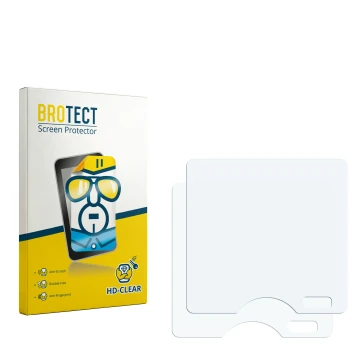 Parte frontal de un envase de producto con el logotipo de la marca BROTECT. Al lado está el protector de pantalla correspondie