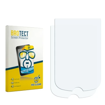 Parte frontal de un envase de producto con el logotipo de la marca BROTECT. Al lado está el protector de pantalla correspondie