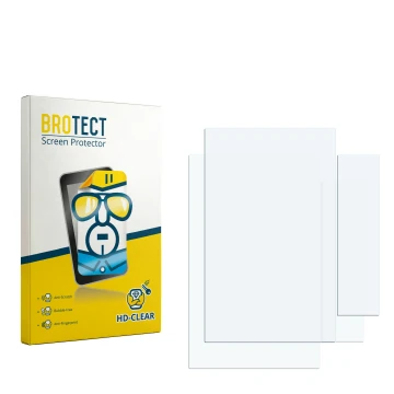 Parte frontal de un envase de producto con el logotipo de la marca BROTECT. Al lado está el protector de pantalla correspondie