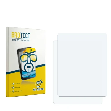 Parte frontal de un envase de producto con el logotipo de la marca BROTECT. Al lado está el protector de pantalla correspondie