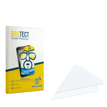 Parte frontal de un envase de producto con el logotipo de la marca BROTECT. Al lado está el protector de pantalla correspondie