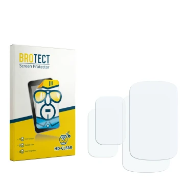 Parte frontal de un envase de producto con el logotipo de la marca BROTECT. Al lado está el protector de pantalla correspondie