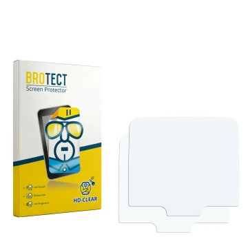 Parte frontal de un envase de producto con el logotipo de la marca BROTECT. Al lado está el protector de pantalla correspondie