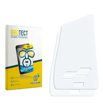 Parte frontal de un envase de producto con el logotipo de la marca BROTECT. Al lado está el protector de pantalla correspondie
