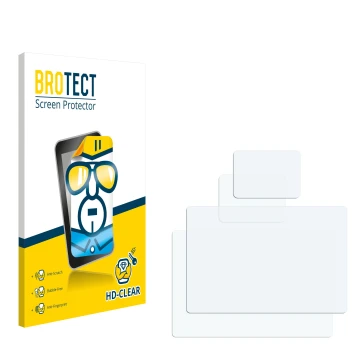 Parte frontal de un envase de producto con el logotipo de la marca BROTECT. Al lado está el protector de pantalla correspondie