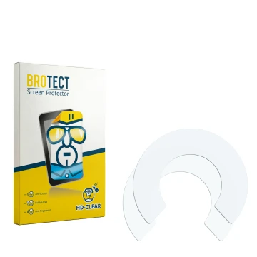 Parte frontal de un envase de producto con el logotipo de la marca BROTECT. Al lado está el protector de pantalla correspondie