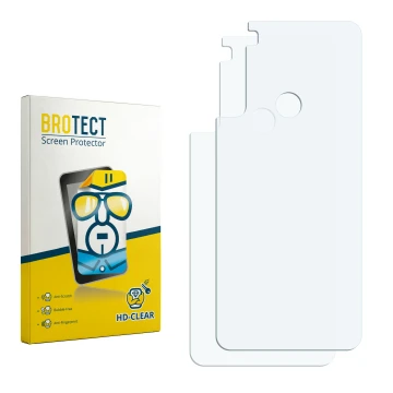 Parte frontal de un envase de producto con el logotipo de la marca BROTECT. Al lado está el protector de pantalla correspondie
