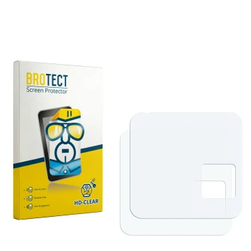 Parte frontal de un envase de producto con el logotipo de la marca BROTECT. Al lado está el protector de pantalla correspondie
