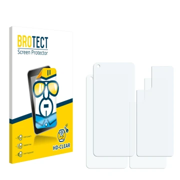 Parte frontal de un envase de producto con el logotipo de la marca BROTECT. Al lado está el protector de pantalla correspondie