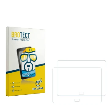 Parte frontal de un envase de producto con el logotipo de la marca BROTECT. Al lado está el protector de pantalla correspondie