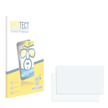 Parte frontal de un envase de producto con el logotipo de la marca BROTECT. Al lado está el protector de pantalla correspondie