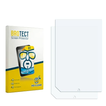 Parte frontal de un envase de producto con el logotipo de la marca BROTECT. Al lado está el protector de pantalla correspondie