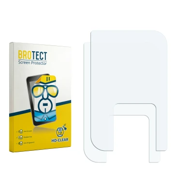 Parte frontal de un envase de producto con el logotipo de la marca BROTECT. Al lado está el protector de pantalla correspondie