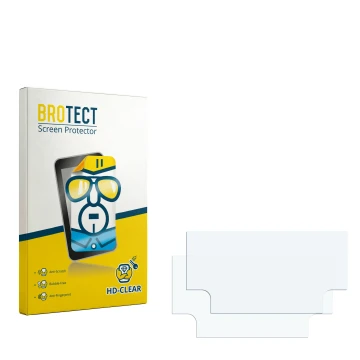 Parte frontal de un envase de producto con el logotipo de la marca BROTECT. Al lado está el protector de pantalla correspondie