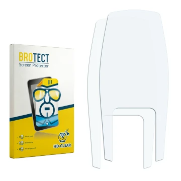 Parte frontal de un envase de producto con el logotipo de la marca BROTECT. Al lado está el protector de pantalla correspondie