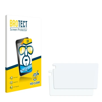 Parte frontal de un envase de producto con el logotipo de la marca BROTECT. Al lado está el protector de pantalla correspondie