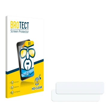 Parte frontal de un envase de producto con el logotipo de la marca BROTECT. Al lado está el protector de pantalla correspondie