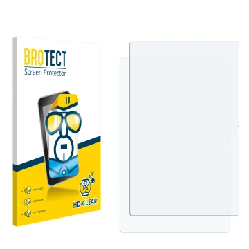 Parte frontal de un envase de producto con el logotipo de la marca BROTECT. Al lado está el protector de pantalla correspondie