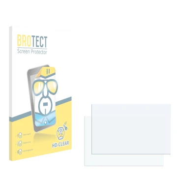 Parte frontal de un envase de producto con el logotipo de la marca BROTECT. Al lado está el protector de pantalla correspondie