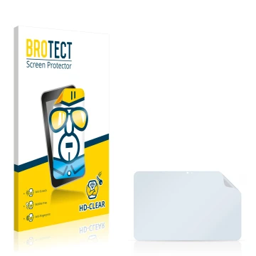 Parte frontal de un envase de producto con el logotipo de la marca BROTECT. Al lado está el protector de pantalla correspondie