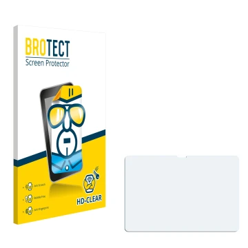 Parte frontal de un envase de producto con el logotipo de la marca BROTECT. Al lado está el protector de pantalla correspondie