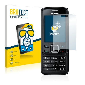 Parte frontal de un envase de producto con el logotipo de la marca BROTECT. Al lado se muestra el dispositivo Nokia 6300 2007 