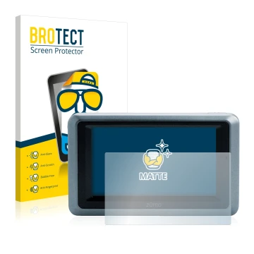 Parte frontal de un envase de producto con el logotipo de la marca BROTECT. Al lado se muestra el dispositivo Garmin zumo 660 