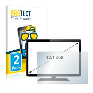 Parte frontal de un envase de producto con el logotipo de la marca BROTECT. Al lado se muestra el dispositivo con su protector