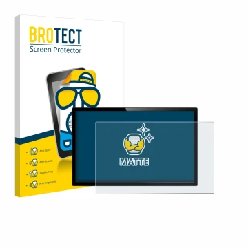 Parte frontal de un envase de producto con el logotipo de la marca BROTECT. Al lado se muestra el dispositivo con su protector