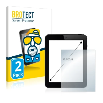 Parte frontal de un envase de producto con el logotipo de la marca BROTECT. Al lado se muestra el dispositivo con su protector