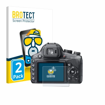 Parte frontal de un envase de producto con el logotipo de la marca BROTECT. Al lado se muestra el dispositivo Fujifilm FinePix