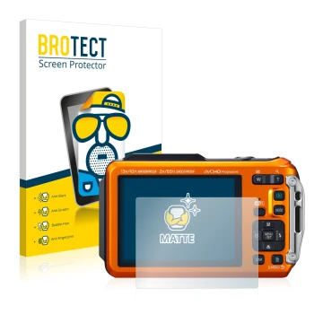 Parte frontal de un envase de producto con el logotipo de la marca BROTECT. Al lado se muestra el dispositivo Panasonic Lumix 