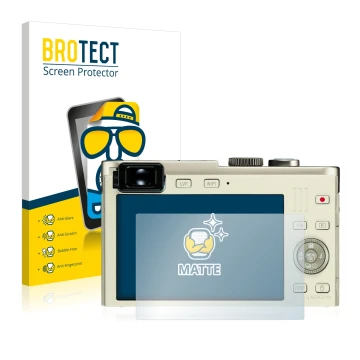 Parte frontal de un envase de producto con el logotipo de la marca BROTECT. Al lado se muestra el dispositivo Leica C (Typ 112