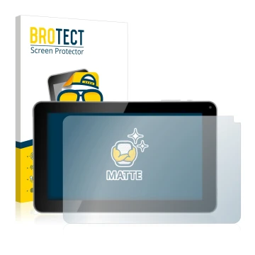 Parte frontal de un envase de producto con el logotipo de la marca BROTECT. Al lado se muestra el dispositivo Kliver Klipad 9