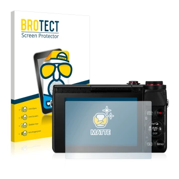 Parte frontal de un envase de producto con el logotipo de la marca BROTECT. Al lado se muestra el dispositivo Canon PowerShot 