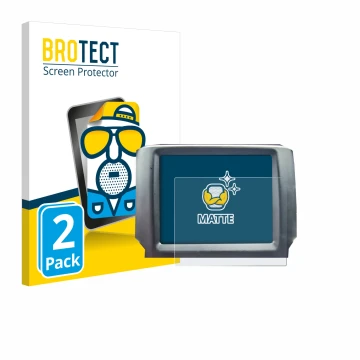 Parte frontal de un envase de producto con el logotipo de la marca BROTECT. Al lado se muestra el dispositivo Uconnect 8.4