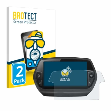 Parte frontal de un envase de producto con el logotipo de la marca BROTECT. Al lado se muestra el dispositivo Bosch Nyon 2014 