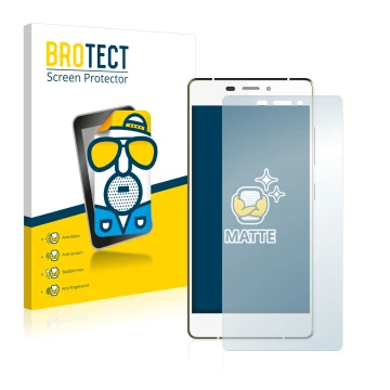 Parte frontal de un envase de producto con el logotipo de la marca BROTECT. Al lado se muestra el dispositivo Gionee Elife S7 