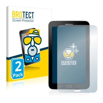 Parte frontal de un envase de producto con el logotipo de la marca BROTECT. Al lado se muestra el dispositivo Samsung Galaxy T