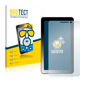 Parte frontal de un envase de producto con el logotipo de la marca BROTECT. Al lado se muestra el dispositivo Kiano Elegance 7