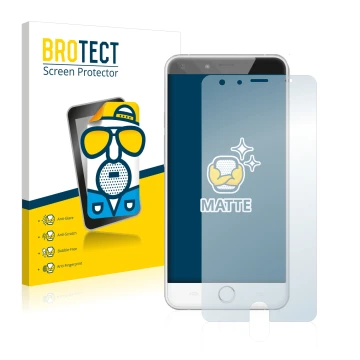 Parte frontal de un envase de producto con el logotipo de la marca BROTECT. Al lado se muestra el dispositivo Ulefone Be Touch