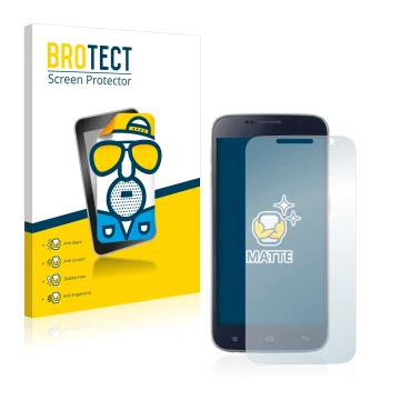 Parte frontal de un envase de producto con el logotipo de la marca BROTECT. Al lado se muestra el dispositivo Landvo L8 con su