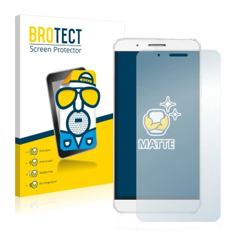 Parte frontal de un envase de producto con el logotipo de la marca BROTECT. Al lado se muestra el dispositivo Honor 7i con su 