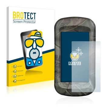 Parte frontal de un envase de producto con el logotipo de la marca BROTECT. Al lado se muestra el dispositivo Garmin Montana 6