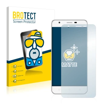 Parte frontal de un envase de producto con el logotipo de la marca BROTECT. Al lado se muestra el dispositivo Allview V2 Viper