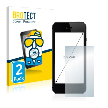 Parte frontal de un envase de producto con el logotipo de la marca BROTECT. Al lado se muestra el dispositivo con su protector