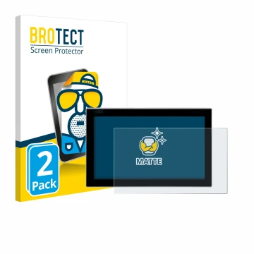 Parte frontal de un envase de producto con el logotipo de la marca BROTECT. Al lado se muestra el dispositivo Siemens Simatic 