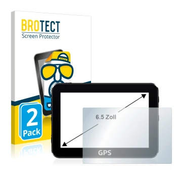 Parte frontal de un envase de producto con el logotipo de la marca BROTECT. Al lado se muestra el dispositivo con su protector
